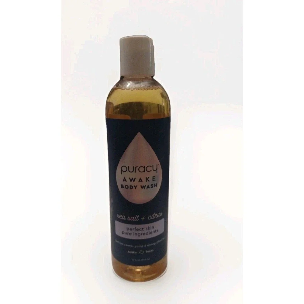 Puracy ~ AWAKE Body Wash ~ Sea Salt + Citrus Body Wash 12 fl. oz. FREE SHIP